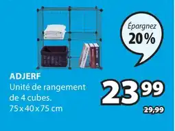JYSK Unité de rangement de 4 cubes ADJERF offer