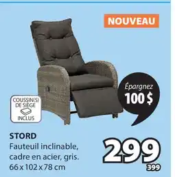 JYSK Stord Fauteuil Inclinable, Cadre en Acier, gris offer