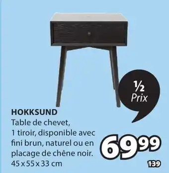 JYSK Table de chevet HOKKSUND offer