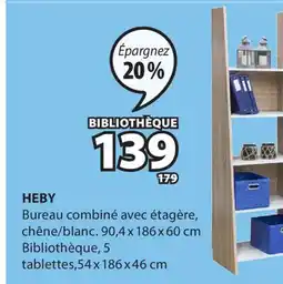 JYSK HEBY Bureau combiné avec étagère offer