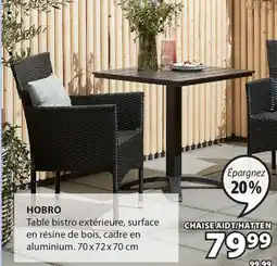 JYSK HOBRO Table Bistro Extérieure, Surface en Résine de bois, Cadre en Aluminium offer