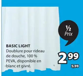 JYSK Doublure pour rideau de douche BASIC LIGHT offer