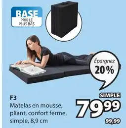 JYSK F3 Matelas en mousse offer