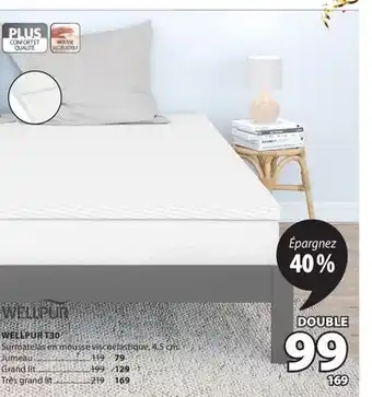 JYSK Surmatelas en mousse viscoelastique, 4.5 cm WELLPUR T30 offer