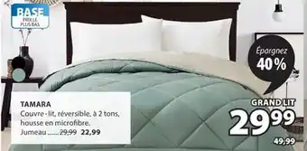 JYSK TAMARA Couvre - lit, réversible, à 2 tons, housse en microfibre offer