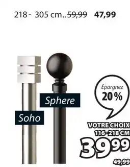 JYSK Ensemble de tringles à rideaux Soho/Sphere offer