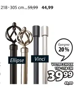 JYSK Ensemble de tringles à rideaux ELLIPSE / VINCI offer
