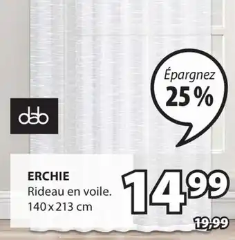 JYSK ERCHIE Rideau en voile offer