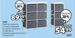 JYSK ODBY Unité de rangement à 3 tiroirs offer