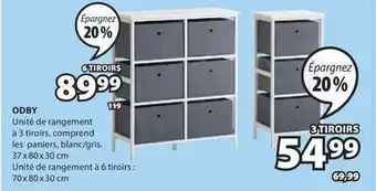 JYSK ODBY Unité de rangement à 3 tiroirs offer
