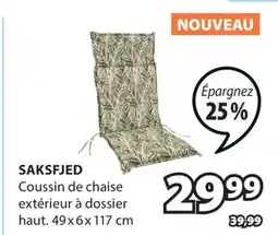 JYSK Coussin de chaise extérieur à dossier haut Saksfjed offer