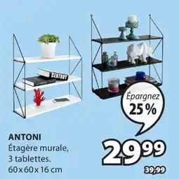 JYSK Étagère murale, 3 tablettes ANTONI offer