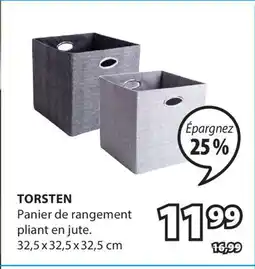 JYSK Panier de rangement pliant en jute TORSTEN offer
