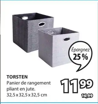 JYSK Panier de rangement pliant en jute TORSTEN offer