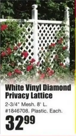Timber Mart White vinyl diamond privacy lattice offer