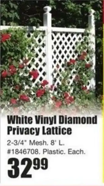Timber Mart White vinyl diamond privacy lattice offer