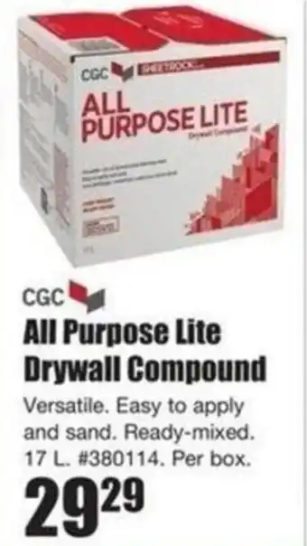 Timber Mart CGC All Purpose Lite Drywall Compound offer
