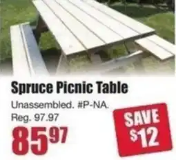 Timber Mart Spruce picnic table offer