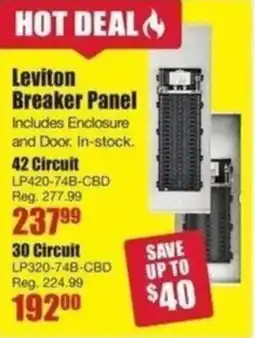 Timber Mart Leviton breaker panel offer