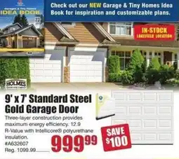 Timber Mart Holmes standard steel gold garage door offer