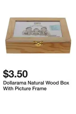 Dollarama Dollarama Natural Wood Box With Picture Frame offer