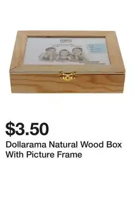 Dollarama Dollarama Natural Wood Box With Picture Frame offer