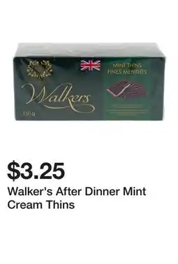 Dollarama Walker's After Dinner Mint Cream Thins offer