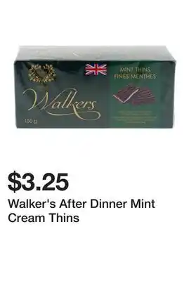 Dollarama Walker's After Dinner Mint Cream Thins offer