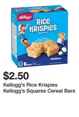 Dollarama Kellogg's Rice Krispies Kellogg's Squares Cereal Bars offer