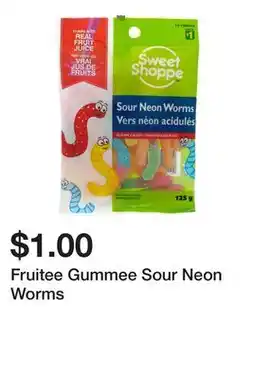 Dollarama Fruitee Gummee Sour Neon Worms offer