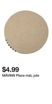 IKEA MÄVINN Place mat, jute offer