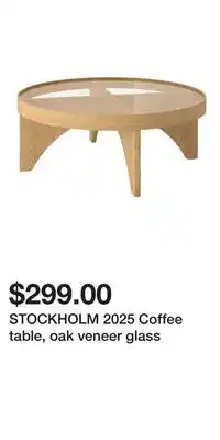 IKEA STOCKHOLM 2025 Coffee table, oak veneer glass offer