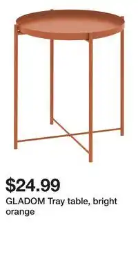 IKEA GLADOM Tray table, bright orange offer
