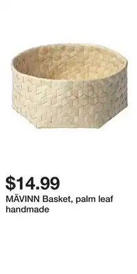 IKEA MÄVINN Basket, palm leaf handmade offer