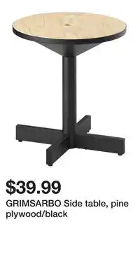 IKEA GRIMSARBO Side table, pine plywood/black offer