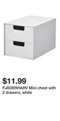 IKEA FJÄDERHARV Mini chest with 2 drawers, white offer