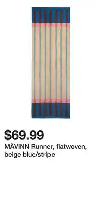 IKEA MÄVINN Runner, flatwoven, beige blue/stripe offer