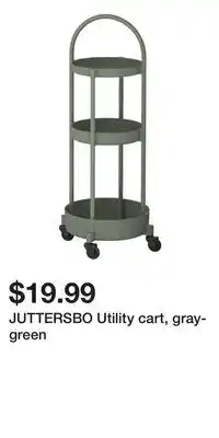 IKEA JUTTERSBO Utility cart, gray-green offer