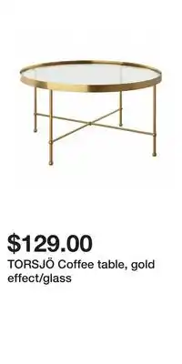 IKEA TORSJÖ Coffee table, gold effect/glass offer
