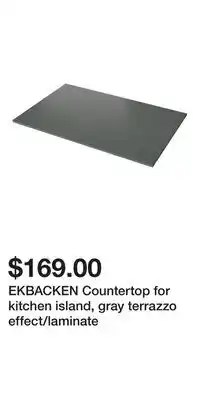 IKEA EKBACKEN Countertop for kitchen island, gray terrazzo effect/laminate offer