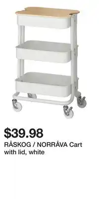 IKEA RÅSKOG / NORRÅVA Cart with lid, white offer