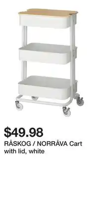 IKEA RÅSKOG / NORRÅVA Cart with lid, white offer