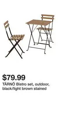 IKEA TÄRNÖ Bistro set, outdoor, black/light brown stained offer