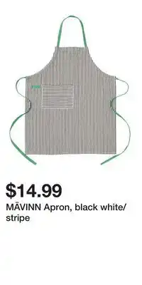 IKEA MÄVINN Apron, black white/stripe offer