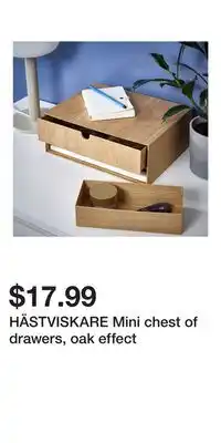 IKEA HÄSTVISKARE Mini chest of drawers, oak effect offer