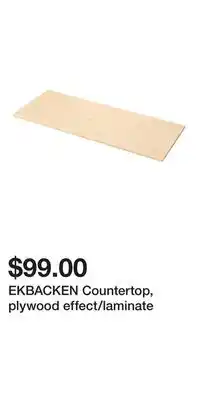IKEA EKBACKEN Countertop, plywood effect/laminate offer
