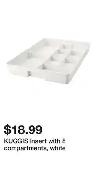 IKEA KUGGIS Insert with 8 compartments, white offer