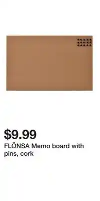 IKEA FLÖNSA Memo board with pins, cork offer