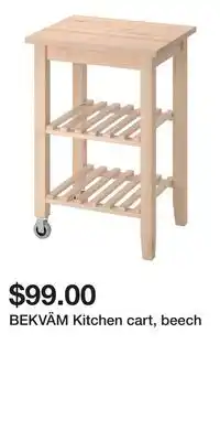 IKEA BEKVÄM Kitchen cart, beech offer