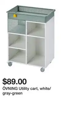 IKEA ÖVNING Utility cart, white/gray-green offer